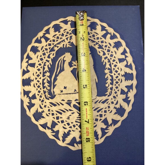 Wedding Couple SILHOUETTE Hand Paper Folk Art Cut Out Original Unframed 7x8.5" - Picture 10 of 10